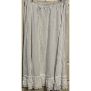 VTG Maxi Skirt Peasant White 100% Cotton Tiers Eyelet Ruffle Hem Boho Sz 18 READ